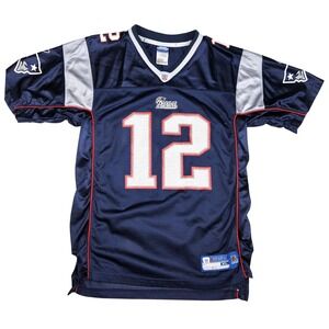 Vintage Youth Reebok NFL New England Patriots Tom Brady 12 Jersey XL